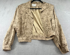 Vtg Vera Crutina Jacket Womens Small 100% Silk Faux Snake Skin 80s