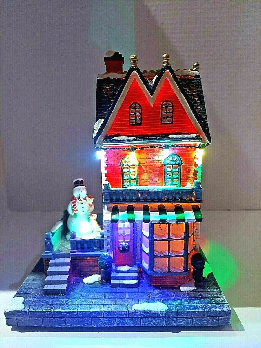 Happy Holidays Gift/ Republic Tobacco Musical Village House /changing lights