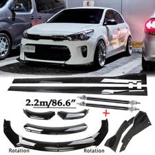 For Kia Rio 2001-2022 Front Bumper Lip Splitter Spoiler Side Skirt Strut M