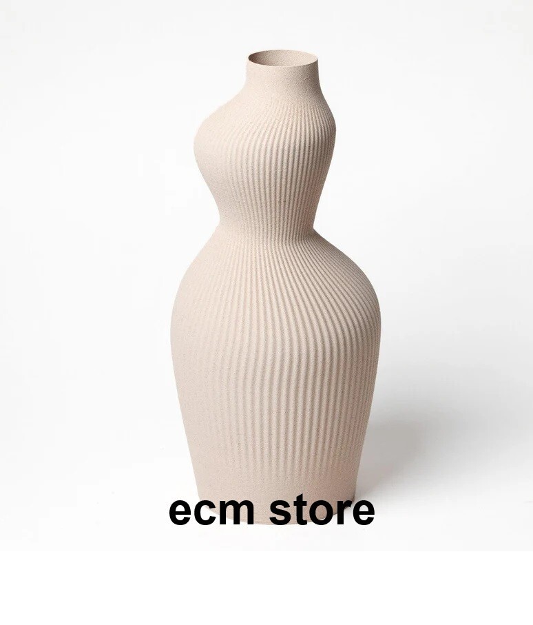 Vase XL COPO DESIGN beige de 30 cm pour pampas