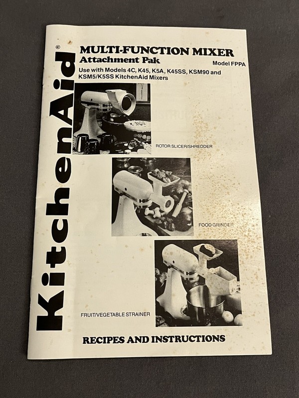 Kitchenaid Multi Function Mixer Manual Recipes New FPPA OEM Replacement FPPA