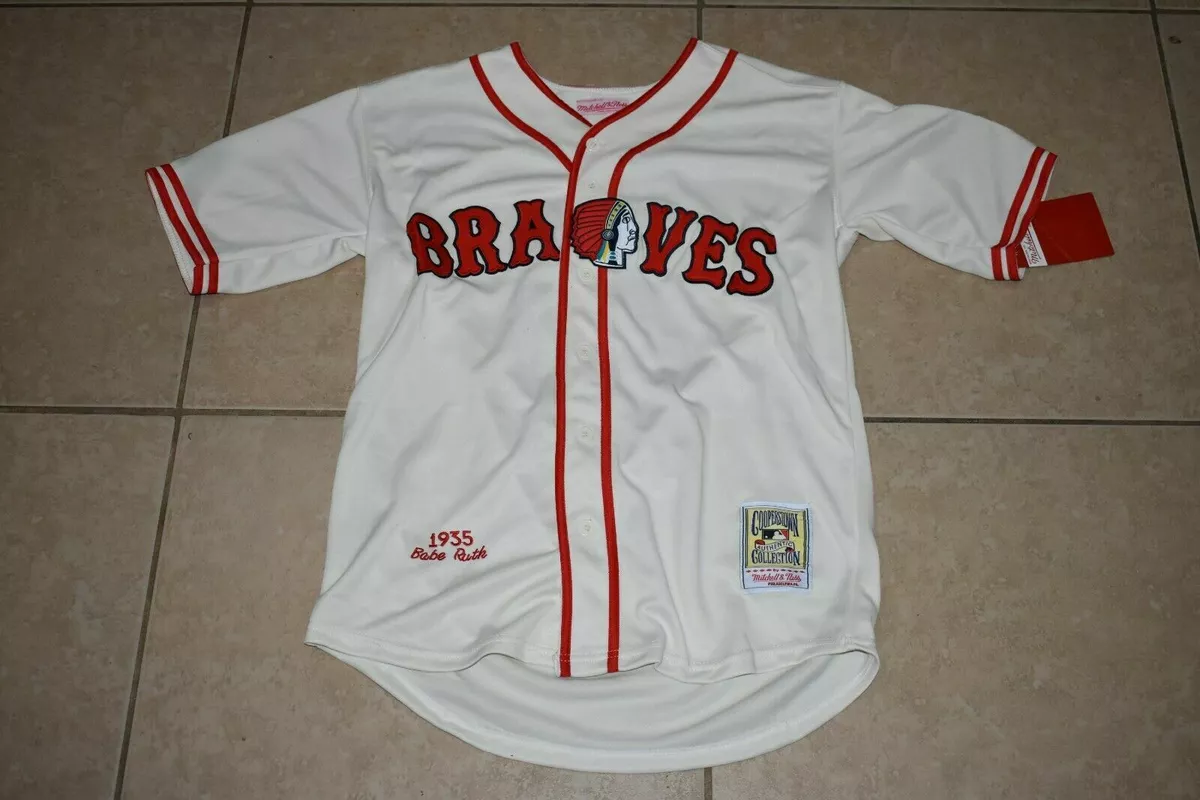 BOSTON BRAVES 1935 BABE RUTH CREAM Stitched Throwback Jersey Size XXL NWT