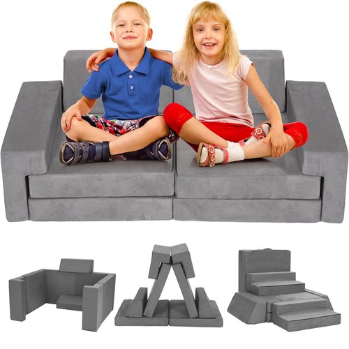 Modular Kids Play Couch 8 pcs Modular Kids Play Foam Couch for Toddlers Set UK - Picture 3 of 8