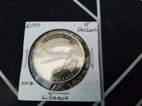 2000 Liberia 5 Dollar Angriff auf Pearl Harbor Comm - Bild 1 von 2