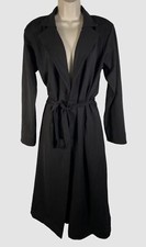 $348 Splendid X Kate Young Women's Black Wool Wrap Coat Jacket Size M