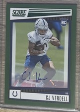 2022 Score - Rookies CJ Verdell #392 Green Signatures (AU, RC)