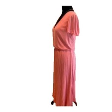 WAYF Blouson Pullover Lined Short Sleeve Flowy Midi Dress Sz 2X Pink Cherise NWT