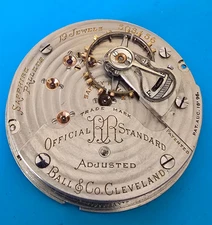 18 SIZE 19 JEWEL BALL HAMILTON GRADE 999G MODEL 1  POCKET WATCH PARTS COMM STD