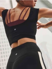 Athleta Transcend scoop back tee- medium- black- nwt-