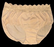 NEW Olga Secret Hug Sz 9 XXL Semi Sheer Beige Silky Nylon Hipster Panty 913J3