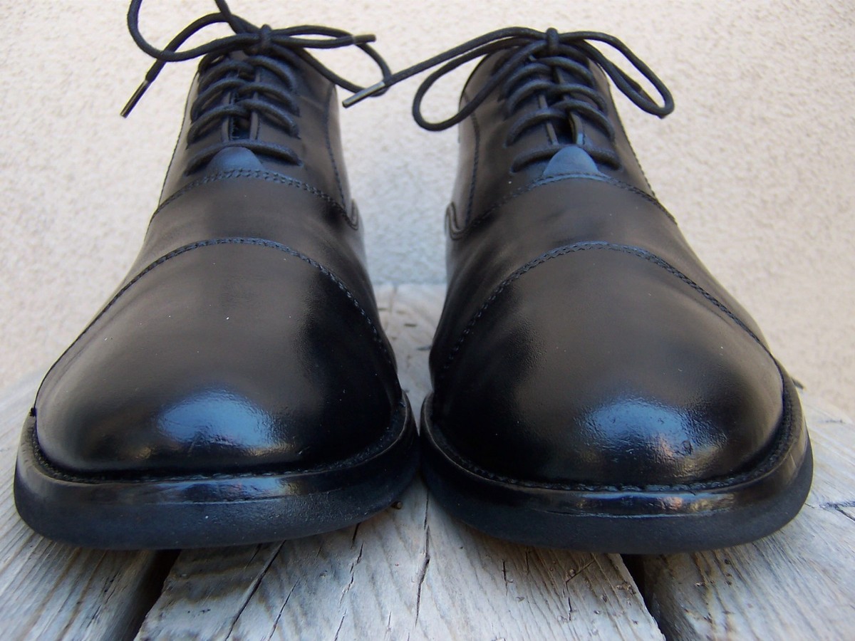 JOHNSTON MURPHY Mens Casual Dress Shoes Black Leather Cap 
