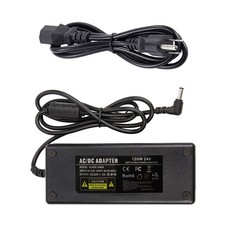 Coolm 24V 5A 120W AC/DC Power Supply Adapter 100-240V to 24V Converter 5.5x2.5mm