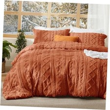 Tufted Boho Comforter Set - California King 27 - Terracotta - Elegant