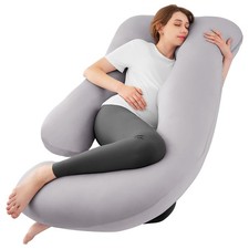 Cooling Pregnancy Pillows for Sleeping, U Shaped Full Body Pillow with Remova...