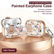 For Apple AirPods Pro 3 2 4 Luxury Flower Earphone Case Cover With Hook