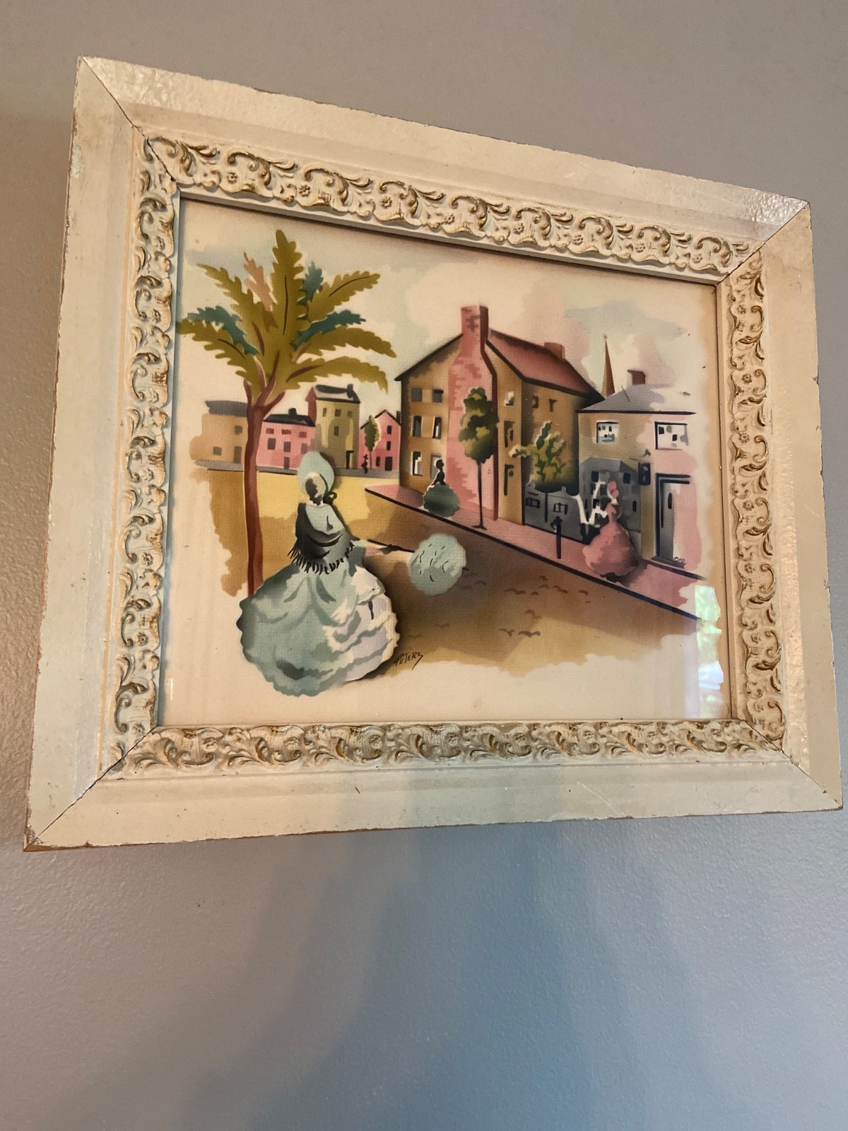Newman   Water Color  Airbrush  Framed  Art Work Vintage  Original  Exlnt !!!