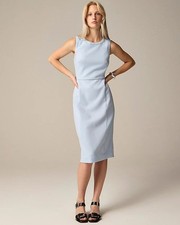 J. Crew Womens New OL Round Neck Elastic Slim Fit Sleeveless Mid Length Dress