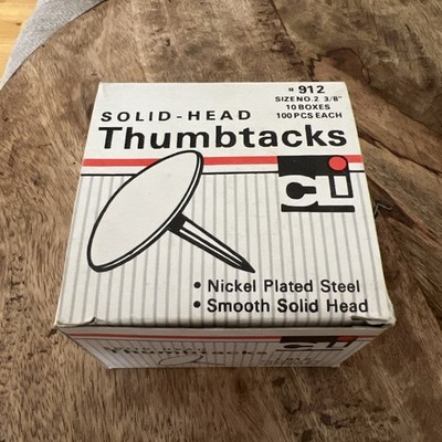 Charles Leonard  Tacks, Nickel Plated Solid Head, 3/8 Inch, 10 Packs in Box-1000