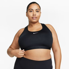 NIKE Dri-FIT Swoosh Medium Support Sports Bra Women  s Plus Size 2X BLACK NWT