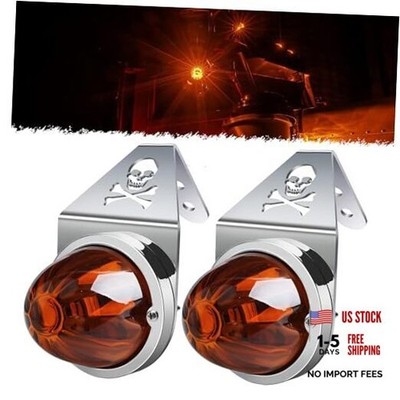 Glass Watermelon Lights with Stainless Clear Lens /Amber H11 Bulb w/ Bracket