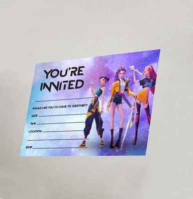 K Pop Demon Hunters invites K Pop demon hunters invitations birthday party games