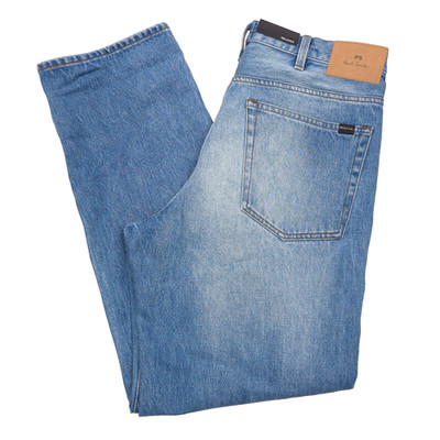 PS Paul Smith Size 31 Jeans Relaxed-Fit Embroidered Coin Pocket Blue Mens NWT