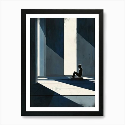 Schatten eines Mannes Kunstdruck gerahmt Wandbild Poster Leinwanddruck Bild