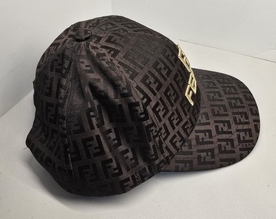 Fendi Gold Monogram Baseball Cap Adjustable Womens Mens Designer