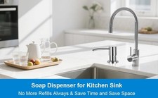 Soap Dispenser For Kitchen Sink with 47" Extension Tube Kit Brushed Nickel