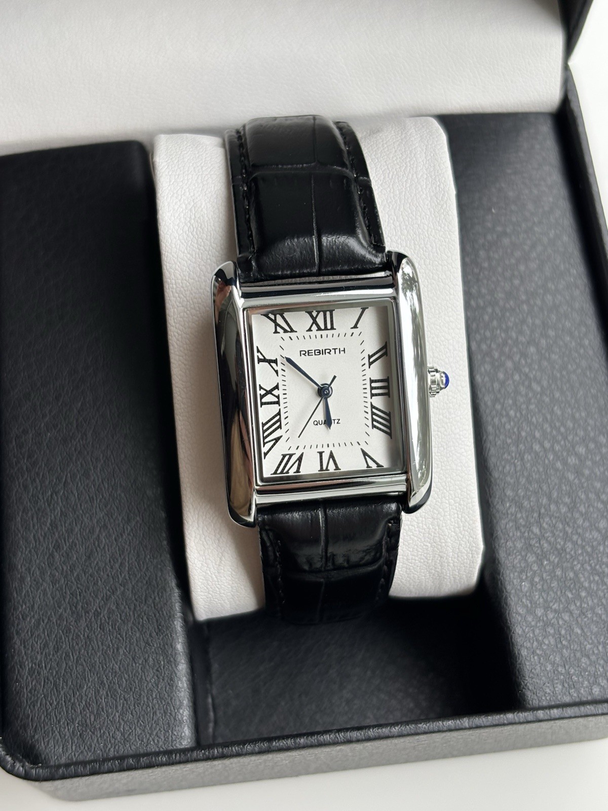 Montre style vintage unisexe en argent avec coffret pour anniversaire