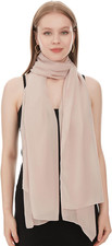 Chiffon Scarf For Women. Breathable Lightweight Solid Color Soft Chiffon Shawl.