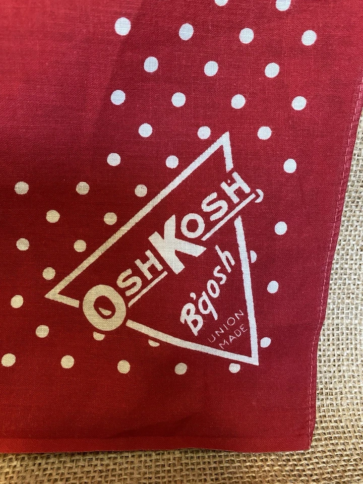 Винтажный OshKosh B'Gosh красный бандана носовой платок жирный или тонкий короткий или высокий - Изображение 4 из 4