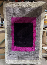 Mid Century Square Handmade Area Rug With Multi Colored Squares