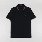 FRED PERRY Mens Black Twin Tipped Short Sleeve Polo Shirt Small BNWT C1177