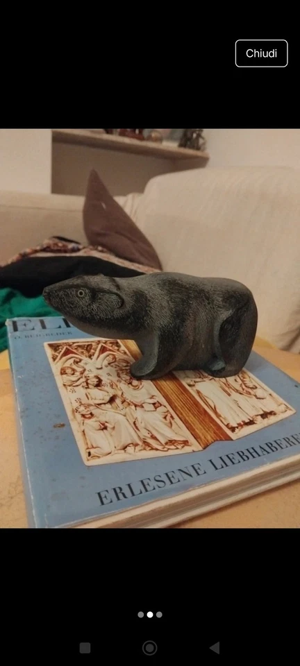 Statua  Scultura Orso Nero Nativo Americano  - Immagine 2 di 3