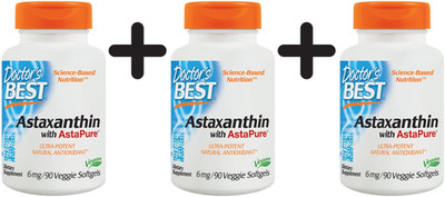 3 x Doctors Best Astaxanthin with AstaPure, 6mg - 90 veggie (444,41 EUR/kg)