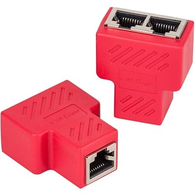 LAN Splitter 2er Set Ethernet Verteiler RJ45 1 auf 2 Cat6 Cat7 Cat8 Netzwerk