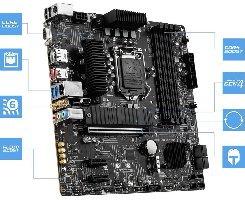 For MSI B560M PRO-VDH WIFI Motherboard LGA1200 DDR4 Micro ATX Mainboard