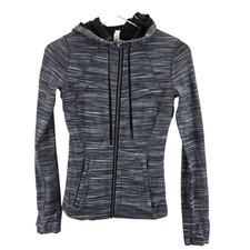 Lululemon Hooded Define Jacket Womens 6 Small Heathered Black White Athleisure
