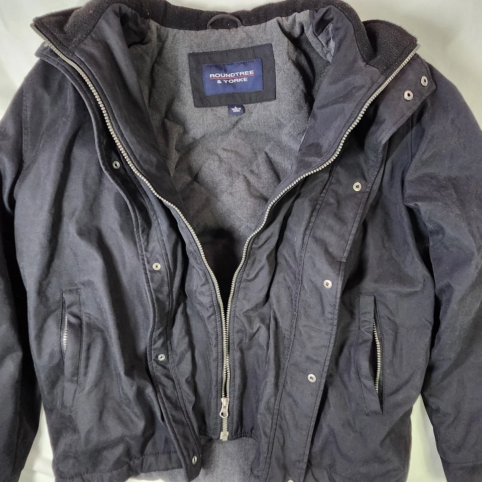 Roundtree & Yorke Black Water Resistant Full Zip Jacket Coat Mens Size L - Image 3 of 4