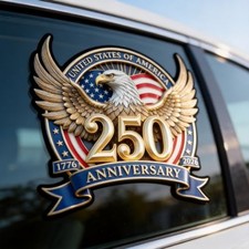 250th Anniversary USA Patriotic Eagle Car Decal, American Flag Stickers for