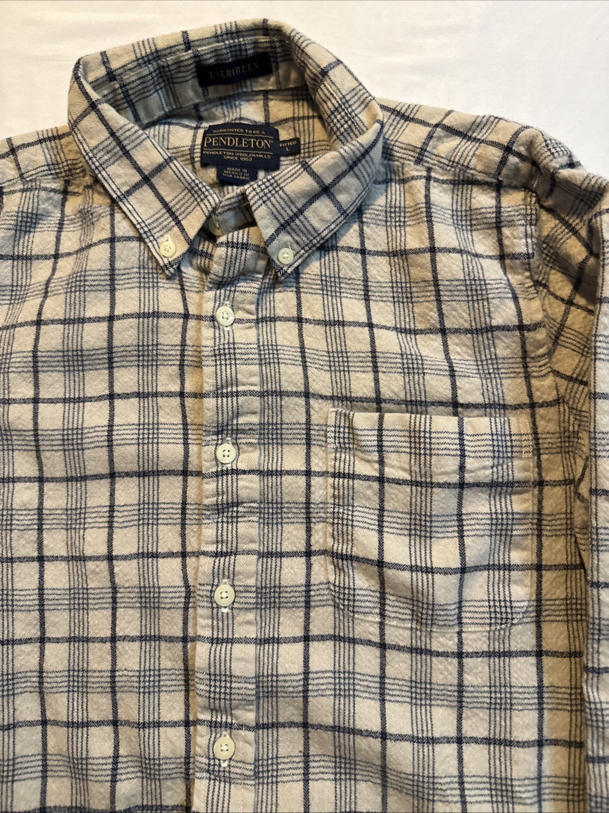 pendleton Evergreen Fitted L Plaid Button Up Long… - image 2
