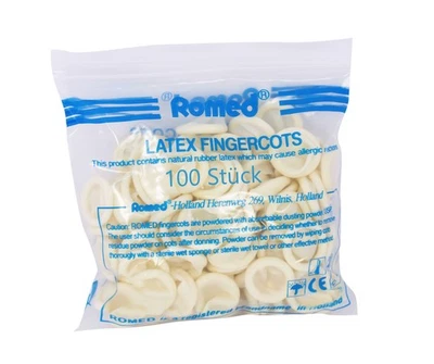 ROMED MEDICAL Romed Fingerlinge aus Latex gepudert glatte Oberfläche 10 x 100 = 1000 Stück