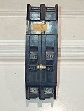 ZINSCO TYPE Q, 40 AMP, Circuit Breaker, 2 Pole, LOT OF 1, TESTED, USED