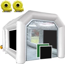 13X10X8Ft Inflatable Spray Paint Booth Tent & 480W 2 Blowers For Auto parts Moto