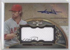 2013 Topps Triple Threads Unity Jumbo Relics 30/99 CJ Wilson #UAJR-CW3 Auto 9g9