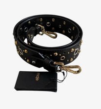 Tracolla per borsa Maje Sacha in pelle nera con borchie