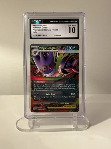 Pokemon TCG- Mega Gengar EX 056/094 Phantasmal Flames Holo Pokémon Card- CGC 10