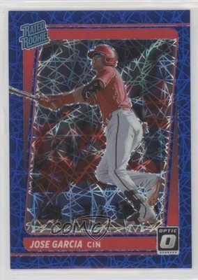 2021 Donruss Optic Rated Blue Velocity Prizm 26/99 Jose Garcia #89 Rookie RC 1p5
