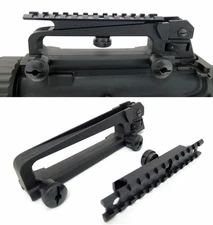 Carry Handle Mount with Adjustable Rear Flip-Up Sight & QD Mount rail